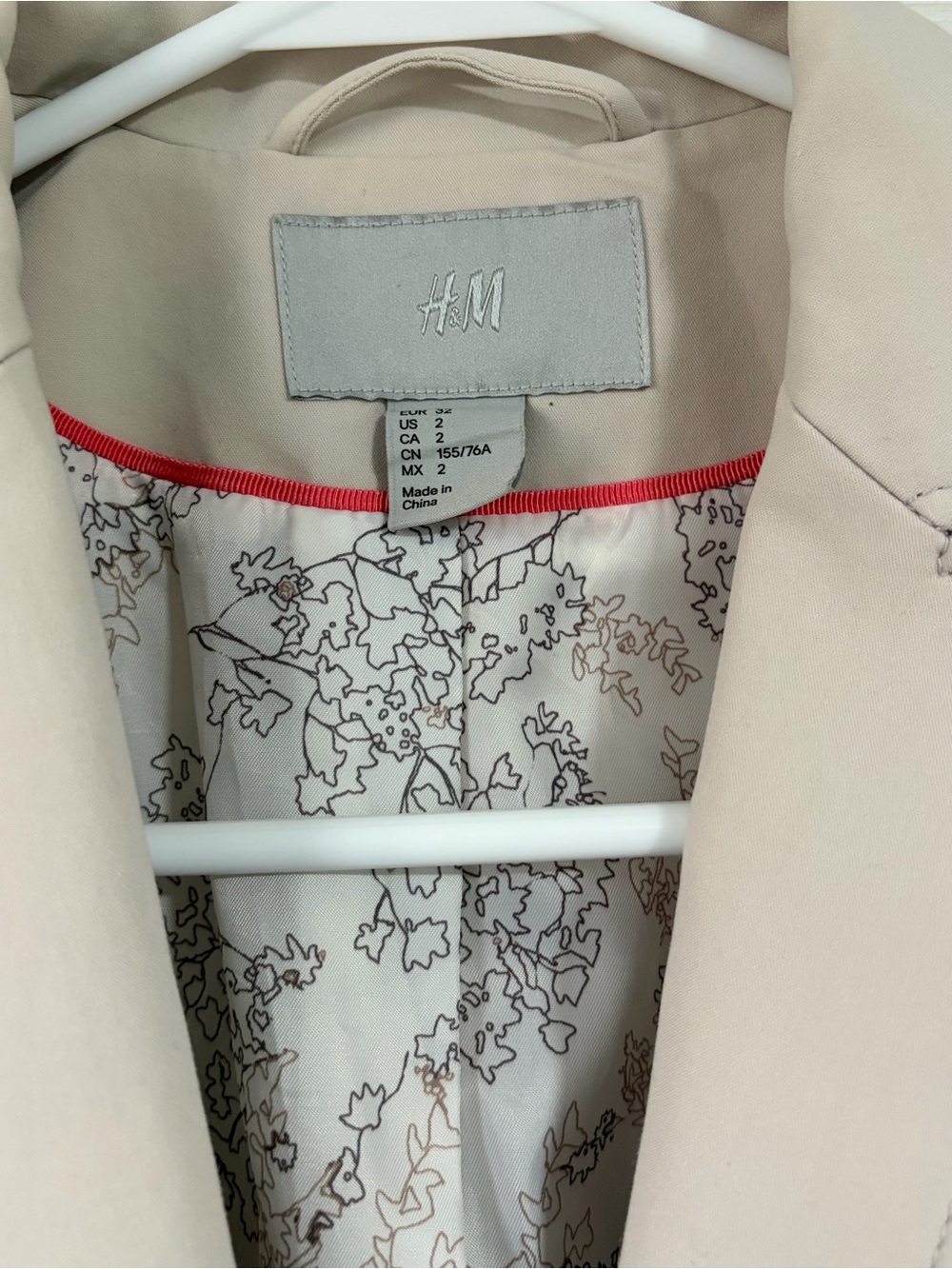 H&M Light Blush Single-Button Tailored Blazer - Picture 4 of 9